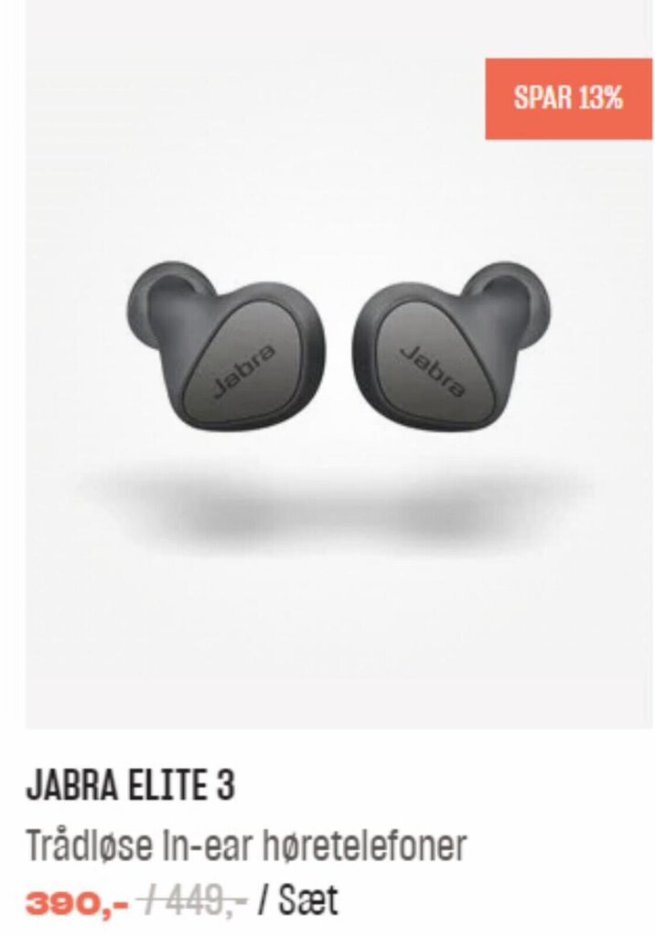 Jabra Elite 3 Trådløse inear Høretelefoner (Gullbeige) tilbud hos Hi