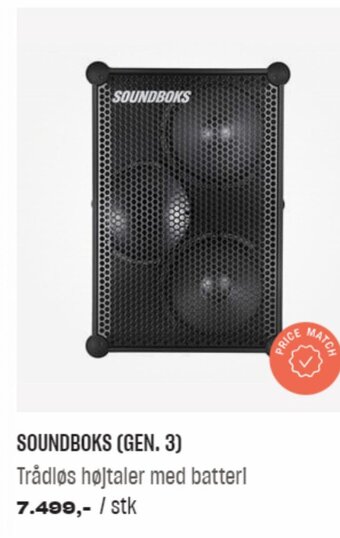 Hi-Fi Klubben Soundboks ( Gen.3 ) Trådløs Højtaler med Batteri tilbud