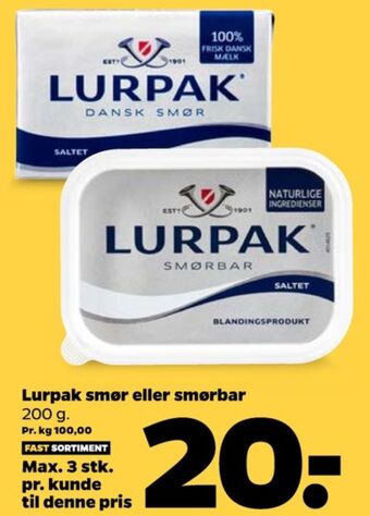 Netto Lurpak smør saltet tilbud