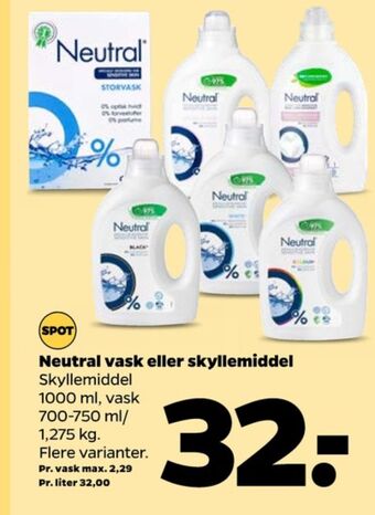 Netto Neutral vaskemiddel-flydende tilbud