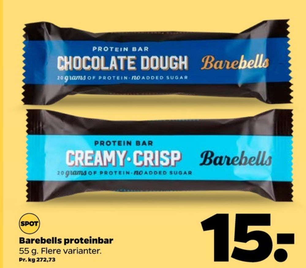 Barebells energibar tilbud hos Netto