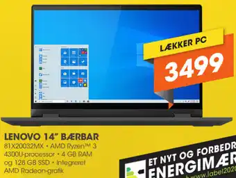 Expert Lenovo 14" Bærbar 81X20032MX tilbud