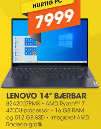 Expert Lenovo 14" Bærbar 82A2007PMX tilbud