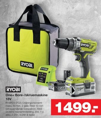 Bauhaus Ryobi bore- og skruemaskine tilbud