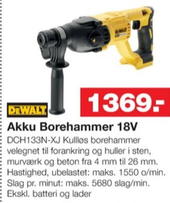 Bauhaus Dewalt borehammer tilbud