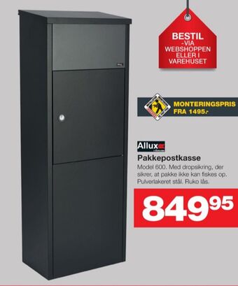 Bauhaus Allux postkasse tilbud