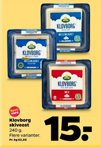 Netto Klovborg skiveost tilbud