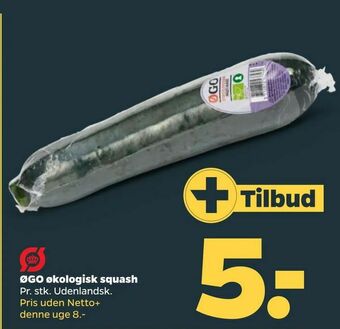 Netto ØGO økologisk squash tilbud