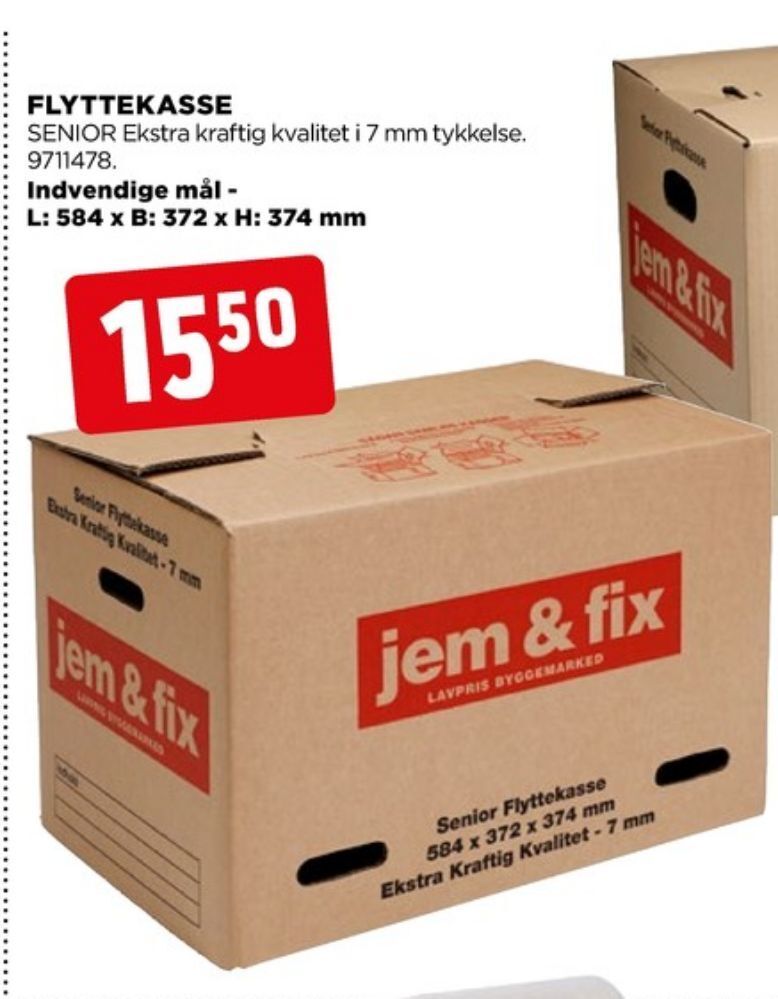 Jem & fix flyttekasser tilbud hos jem & fix