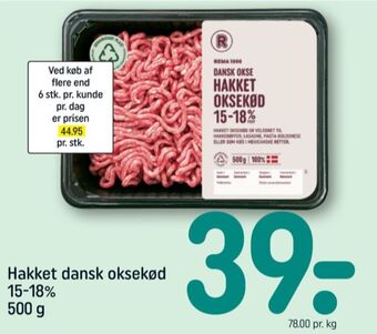 REMA 1000 Rema 1000 hakket oksekød tilbud