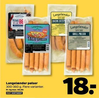 Netto Langelænder pølser tilbud