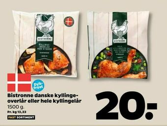 Netto Bistronne danske kyllinge overlår eller hele kyllingelår tilbud