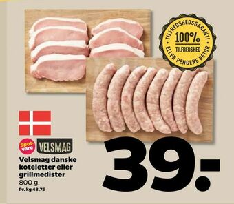 Netto Velsmag danske koteletter eller grillmedister tilbud