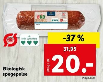 Let-Køb Økologisk spegepølse tilbud