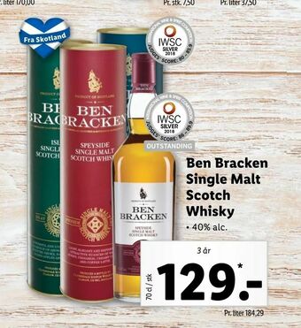 Let-Køb Ben Bracken Single Malt Scotch Whisky tilbud