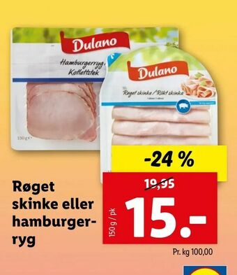 Let-Køb Røget skinke eller hamburgerryg tilbud