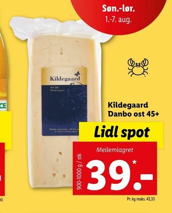 Kildegaard Danbo ost 45+