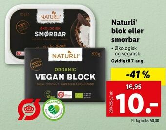Naturli' blok eller smørbar
