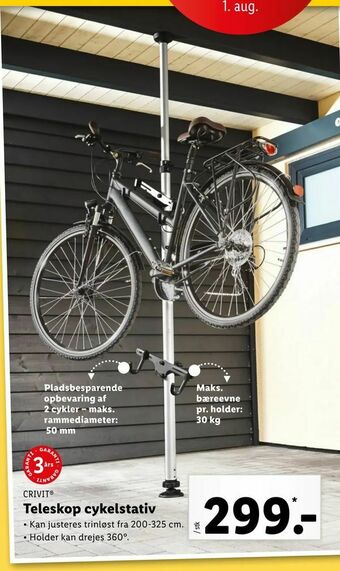 Teleskop cykelstativ