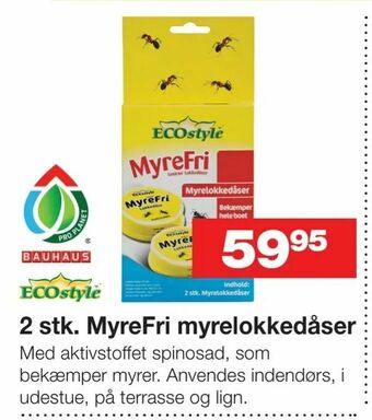 Bauhaus 2 stk. MyreFri myrelokkedåser tilbud