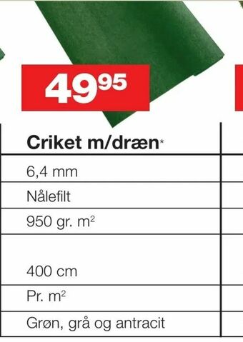 Bauhaus Criket m/dræn tilbud