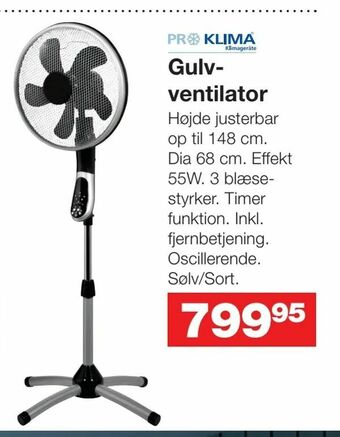 Bauhaus Gulvventilator tilbud
