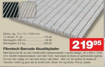 Bauhaus Fibrotech Barcode Akustikplader tilbud