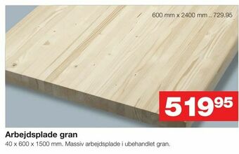 Bauhaus Arbejdsplade gran tilbud