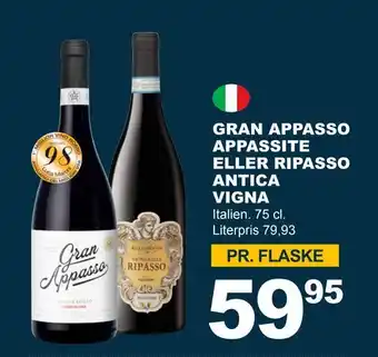 Gran appasso appassite eller ripasso antica vigna