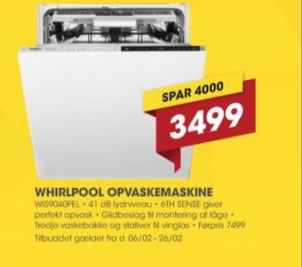 Punkt1 Whirlpool opvaskemaskine tilbud