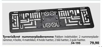 Tyverisikret nummerpladeramme