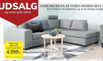 Daells Bolighus Sofa med open end tilbud