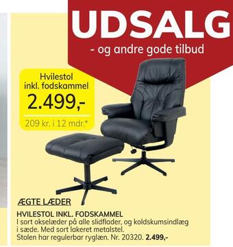 Daells Bolighus Hvilestol inkl. fodskammel tilbud