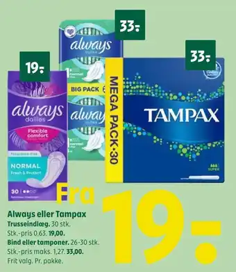Always eller tampax, bind eller tamponer
