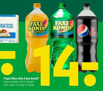 Coop 365 Pepsi max eller faxe kondi tilbud