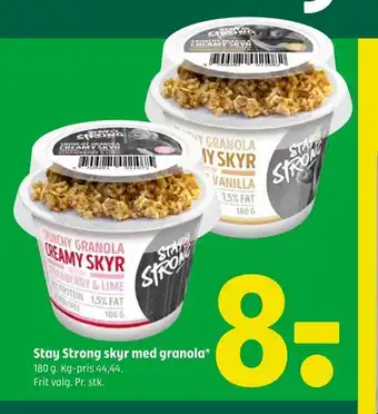 Coop 365 Stay strong skyr med granola tilbud