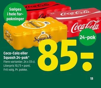 Coca-cola eller squash 24-pak