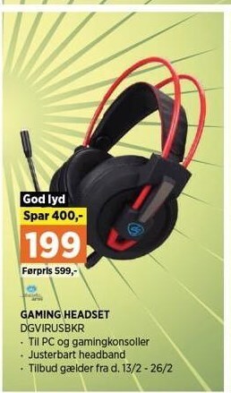 Power Gaming headset tilbud
