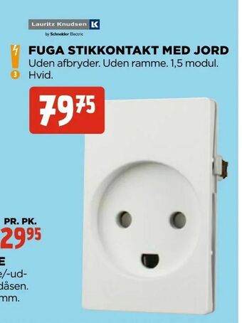 jem & fix Fuga stikkontakt med jord tilbud