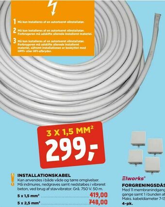 jem & fix Installationskabel tilbud