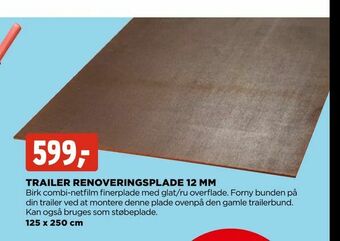 jem & fix Trailer renoveringsplade 12 mm tilbud