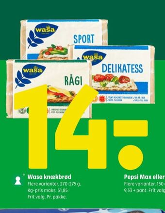 Coop 365 Wasa knækbrød tilbud