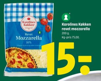 Coop 365 Karolines revet ost mozzarella tilbud