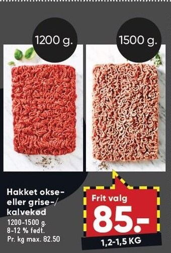 Bilka Hakket okse- eller grise-/ kalvekød tilbud