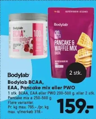 Bilka Bodylab bcaa, eaa, pancake mix el. pwo tilbud