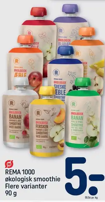 REMA 1000 Rema 1000 økologisk smoothie flere varianter tilbud