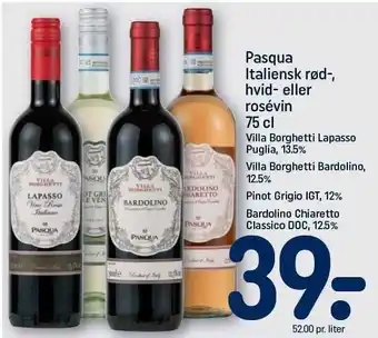 REMA 1000 Pasqua italiens rød-, hvid- eller rosévin tilbud