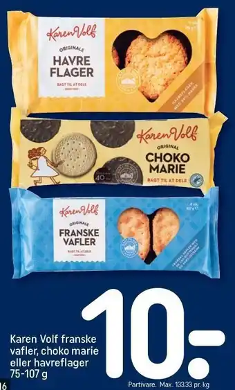 REMA 1000 Karen volf franske vafler, choko marie eller havreflager tilbud