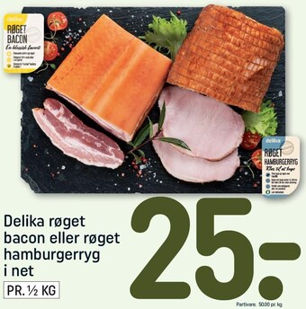 REMA 1000 Delika røget bacon eller røget hamburgerryg i net tilbud