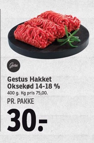 SPAR Gestus hakket oksekød 14-18% tilbud